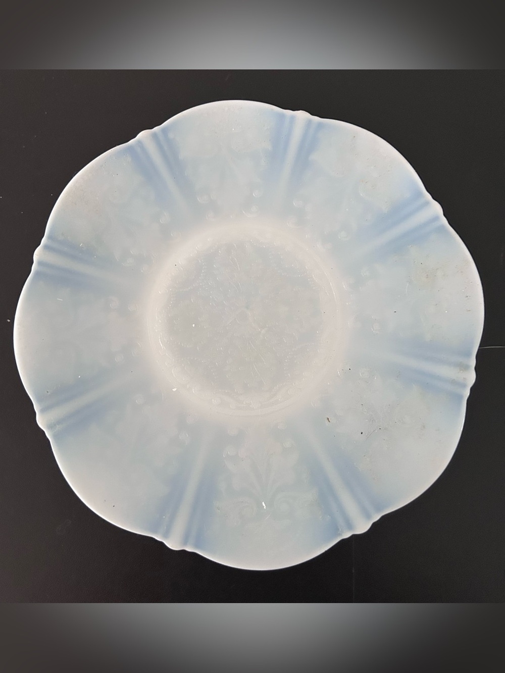Vintage 1930s MacBeth Evans Aloe Blaster Milk America Sweetheart Glass Plate